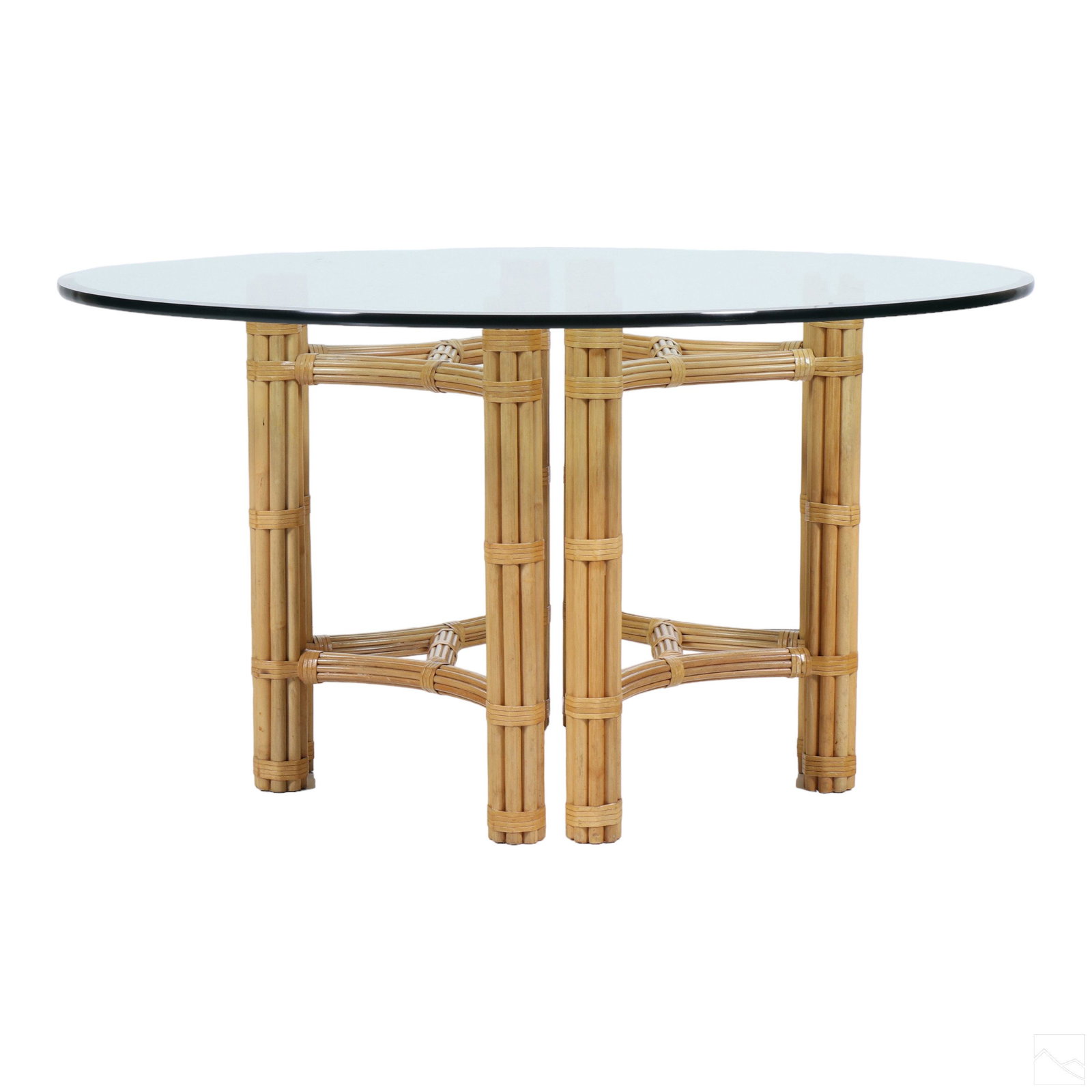McGuire Style Glass & Bamboo Center Cocktail Table (1 of 3)