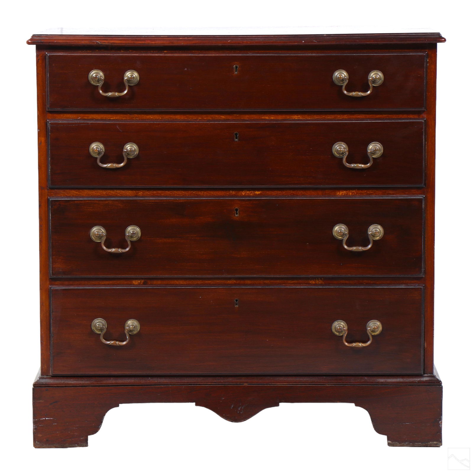 English 19C Antique Mahogany Wood Chest of Drawers (1 of 7)