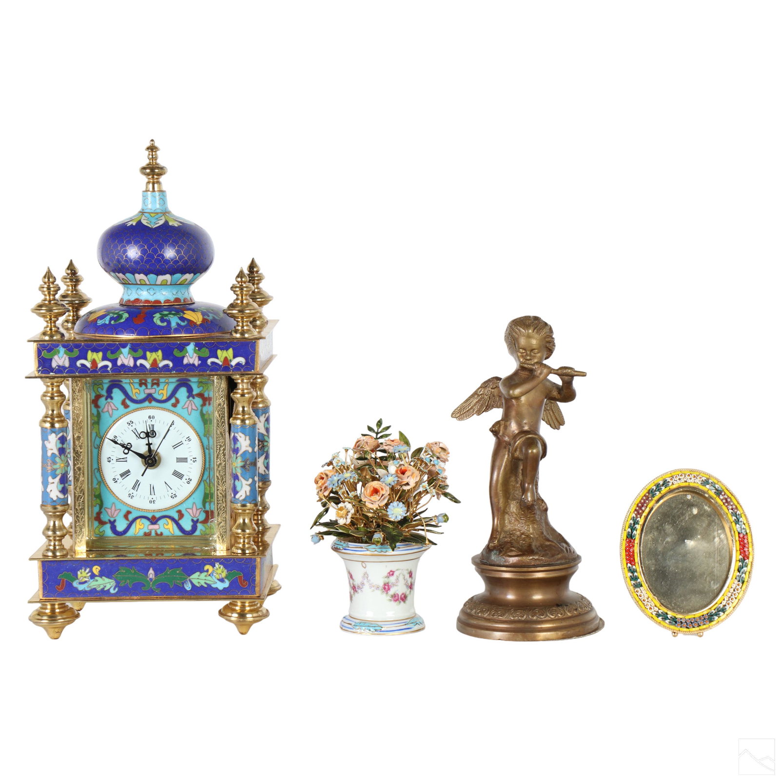 Clock Sculpture Frame & Vase 4p WORLD TRAVELER LOT (1 of 4)