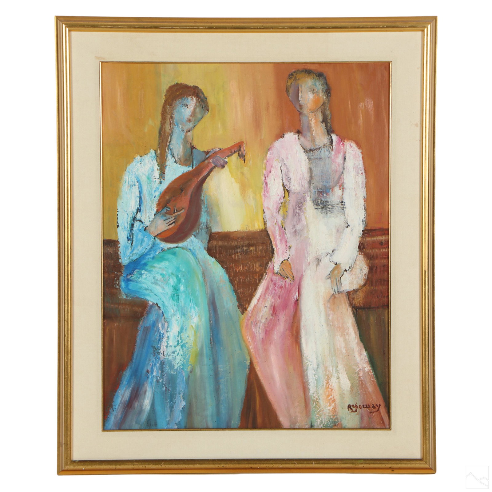 Alfred Rogoway 1899-1990 Abstract Figural Painting (1 of 4)
