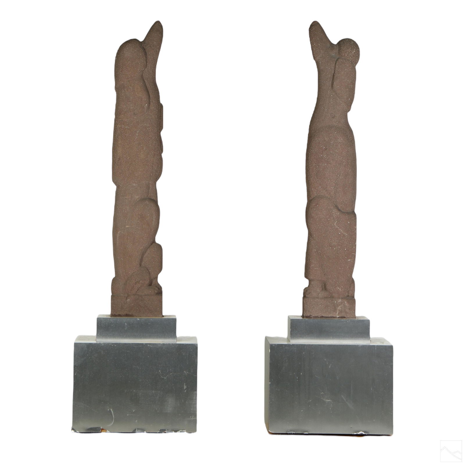 French Art Deco Carved Stone Poodle Dog Statues (1 of 7)