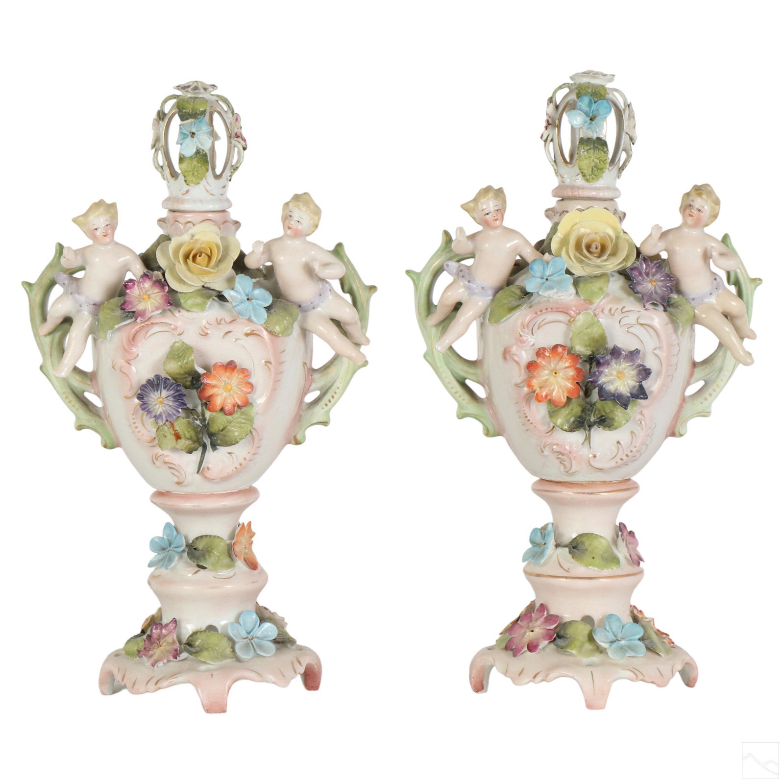 German Dresden Porcelain Figural Cherub Garnitures (1 of 6)