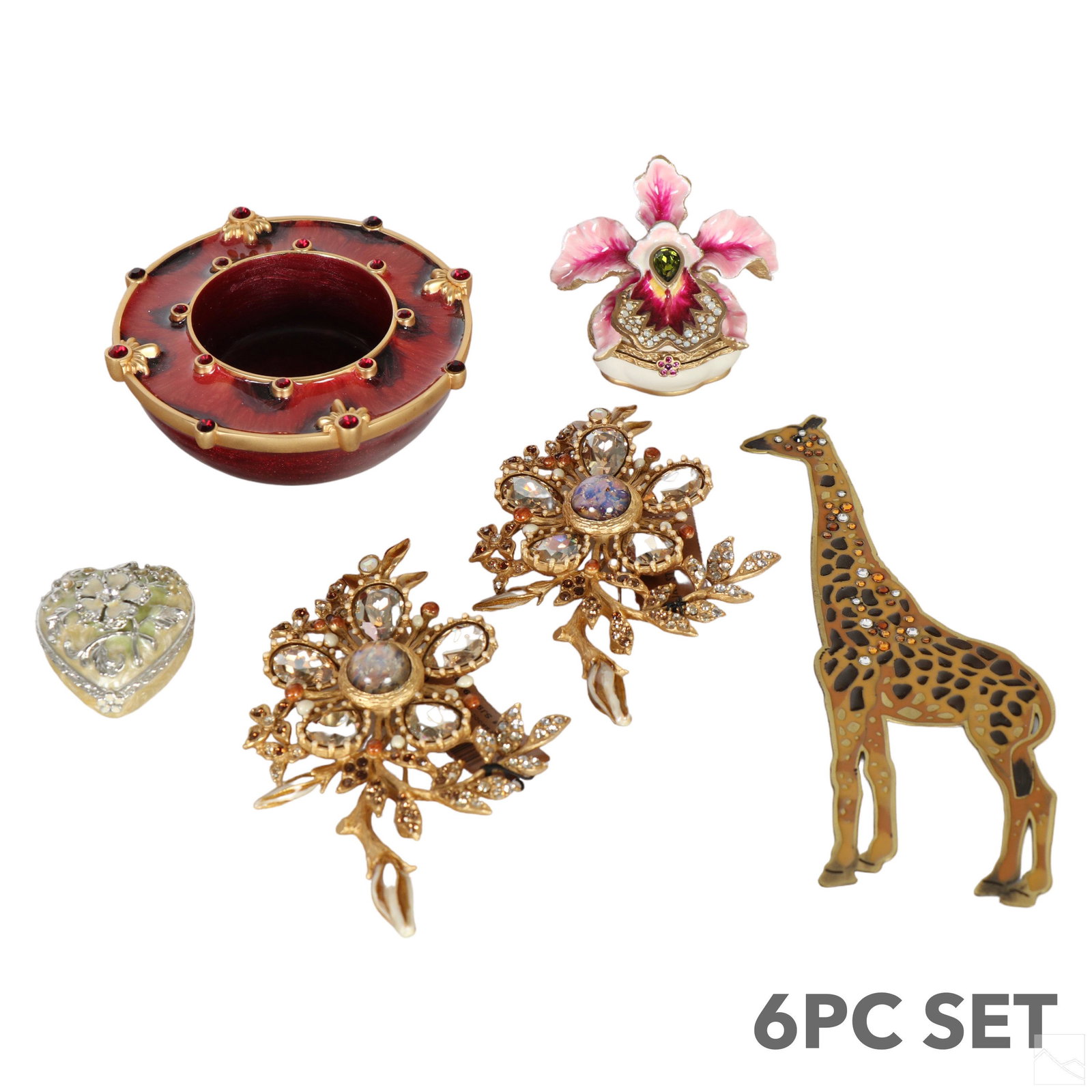 Jay Strongwater Designer Pins Boxes & Bowl 6pc LOT (1 of 7)