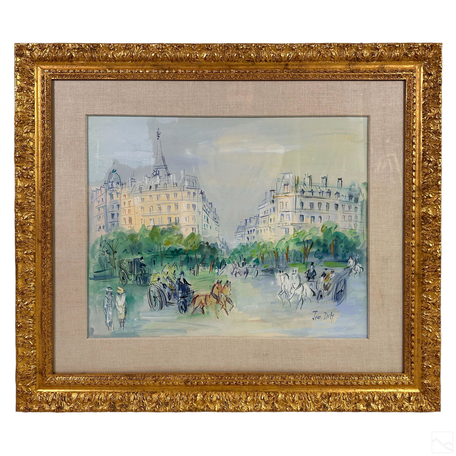 Jean Dufy 1888-1964 Paris Street Gouache Painting (1 of 8)