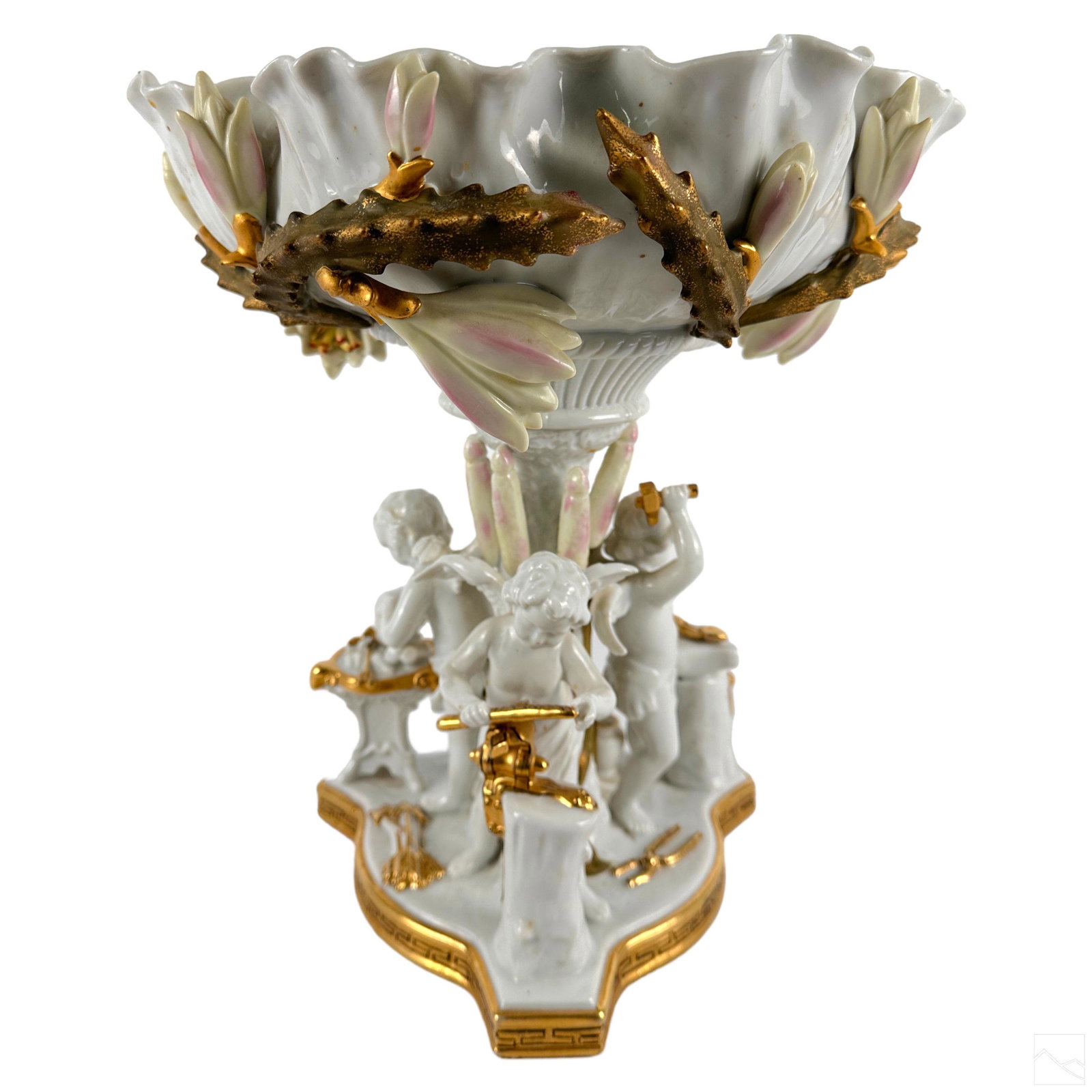 19C Moore Bros Porcelain Putti Compote Centerpiece (1 of 7)