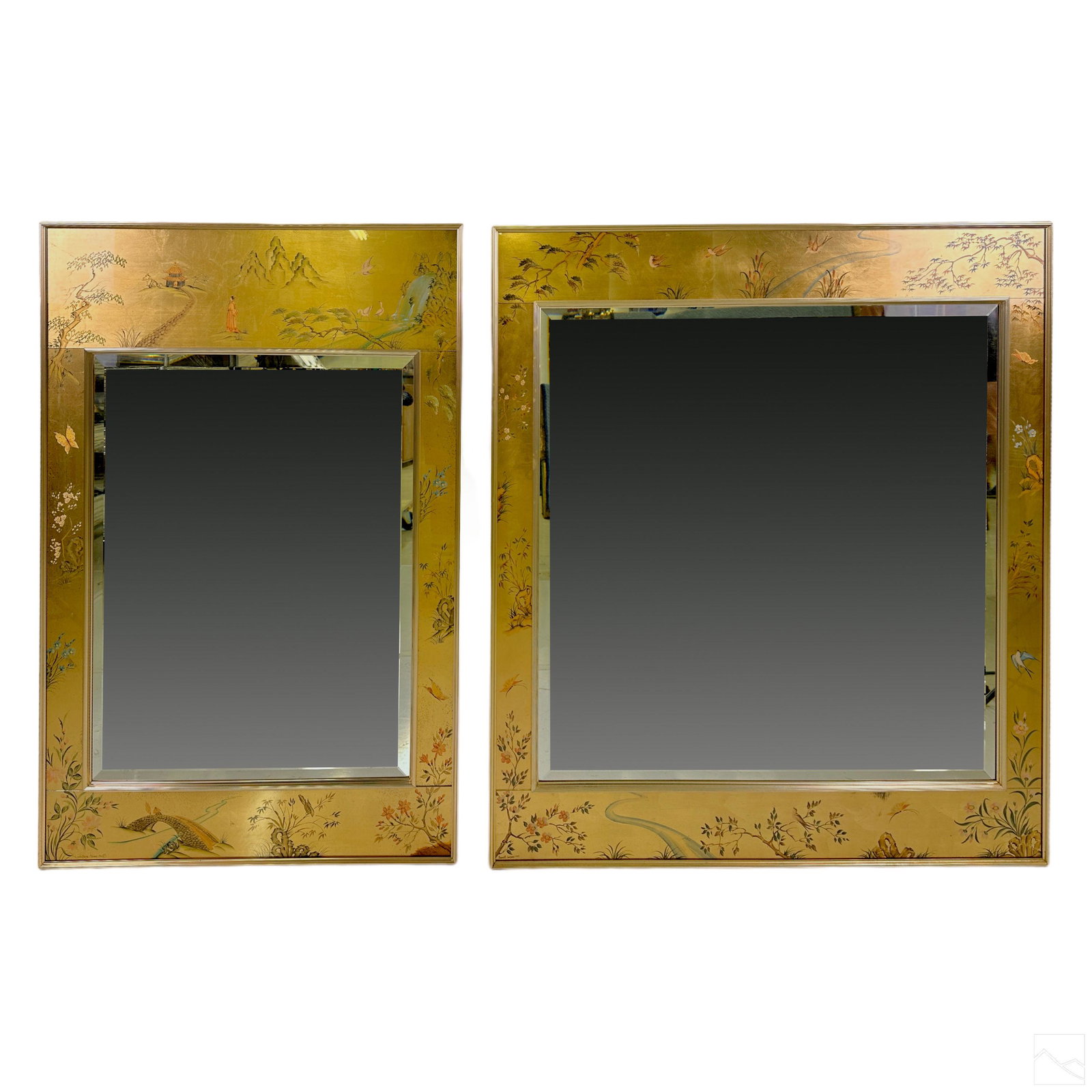 LaBarge Designer Gilt Eglomise Chinoiserie Mirrors (1 of 7)