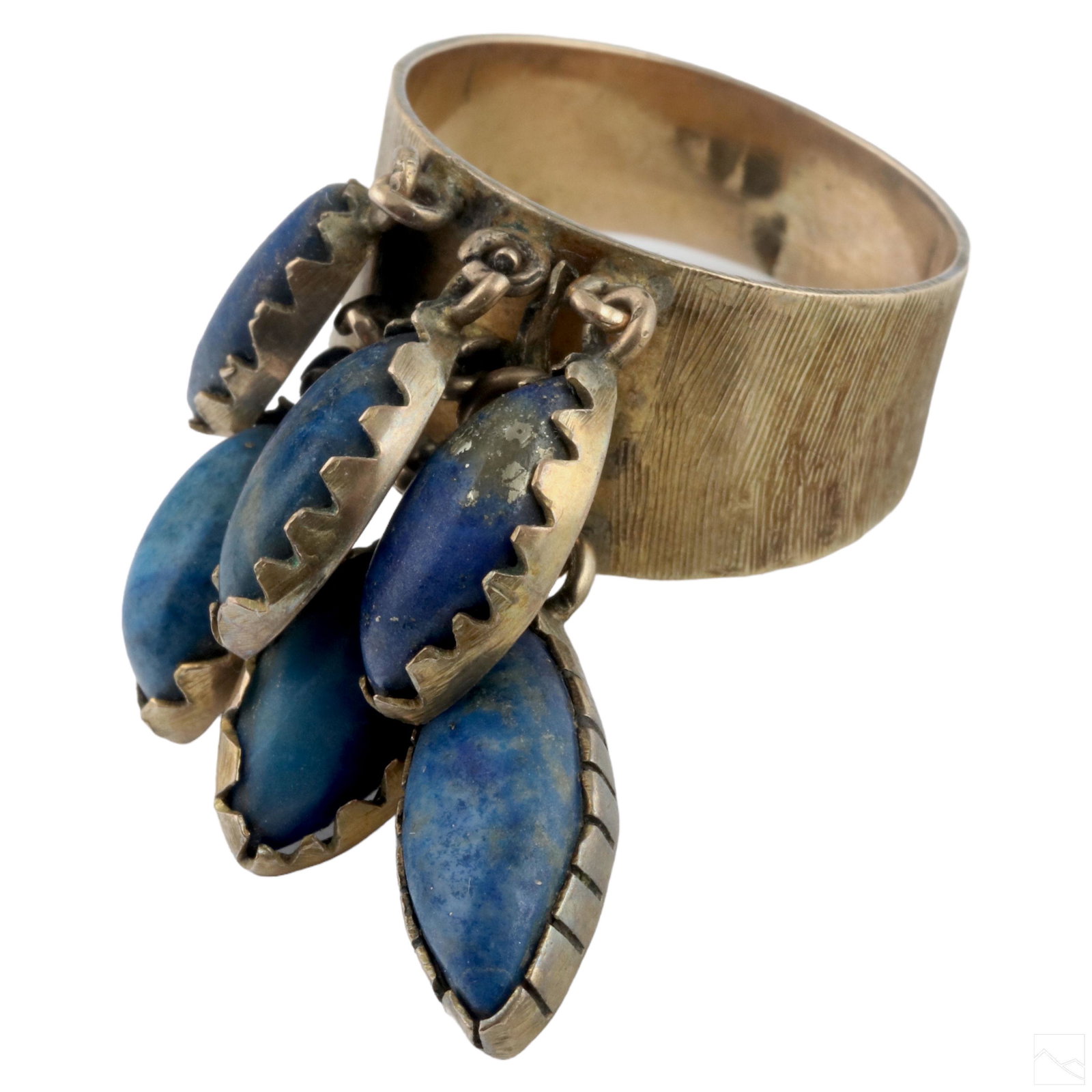 14K Gold & Lapis Lazuli Ladies Multi Charm Ring 7g (1 of 7)