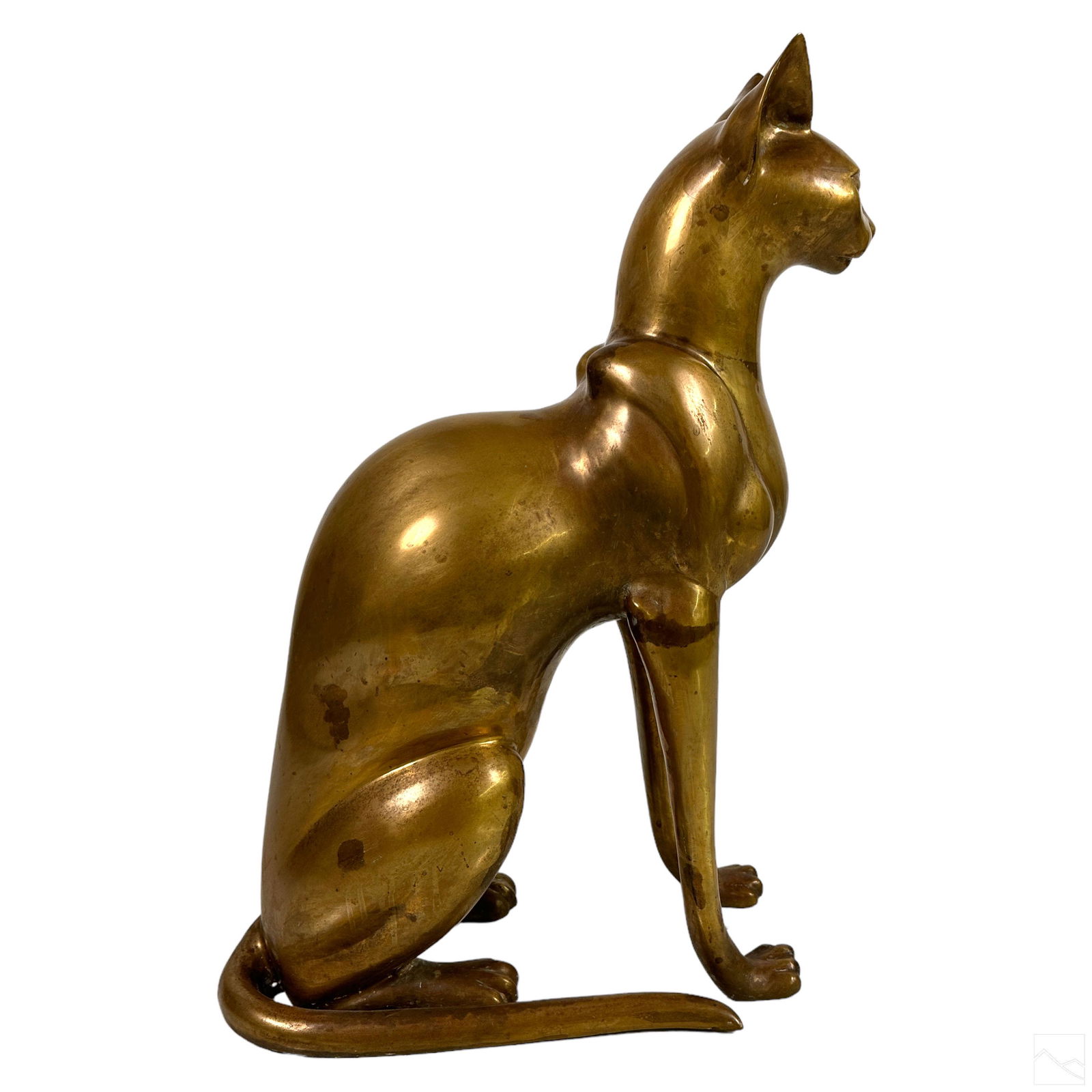 Mid Century Modern Brass Life Sized Cat Sculpture (1 of 5)