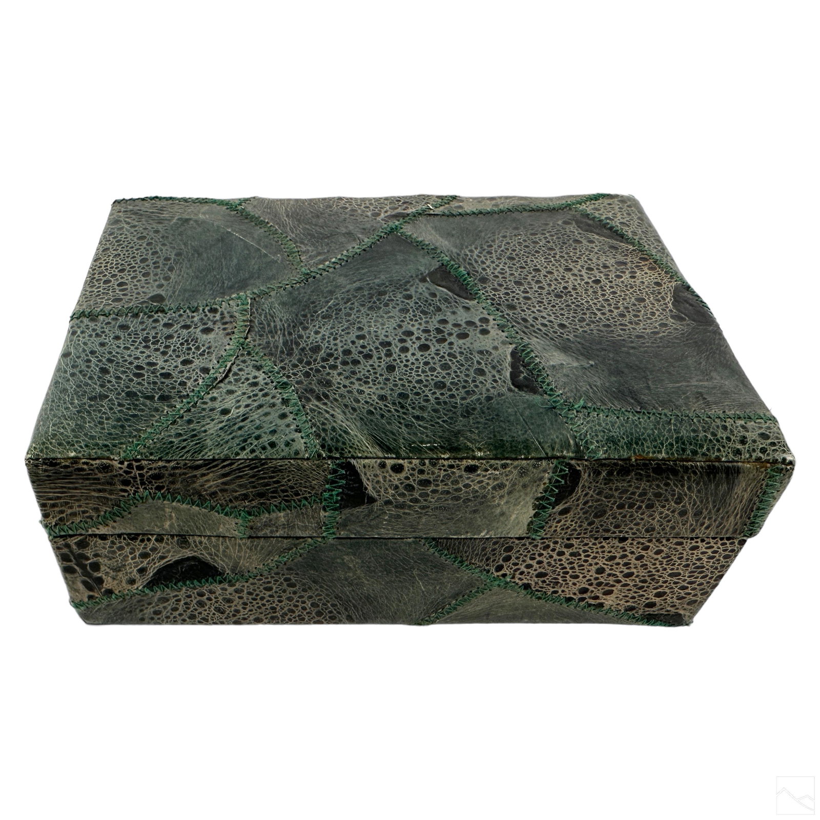 Karl Springer Style Frog Skin Leather Lidded Box (1 of 9)