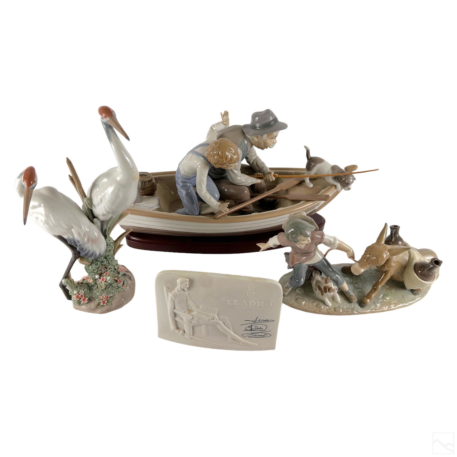 Lladro Spanish Porcelain Figurines & Plaque 4p LOT (1 of 6)