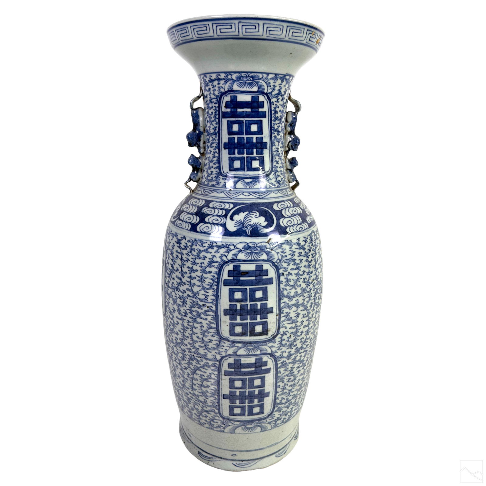 Chinese Blue White Porcelain Foo Dogs Wedding Vase (1 of 7)