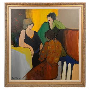 Itzchak Tarkay 1935-2012 Figural Interior Painting