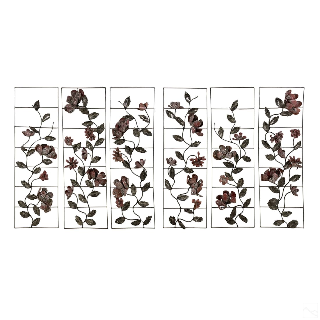 Mid Century Enameled Magnolia Wall Panel Sculpture (1 of 9)