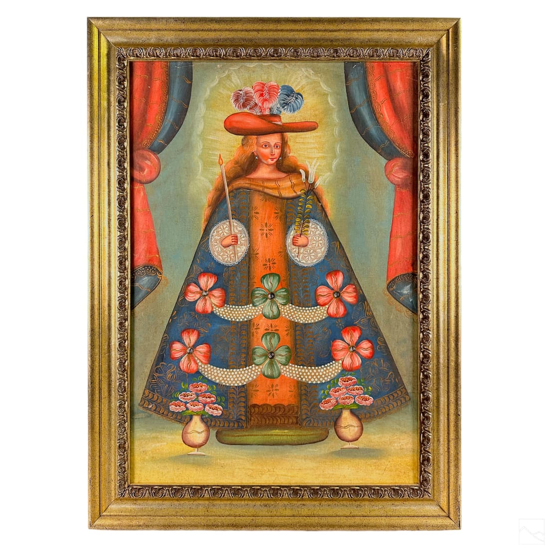 Quito School Antique Figural Madonna Oil Painting (1 of 4)