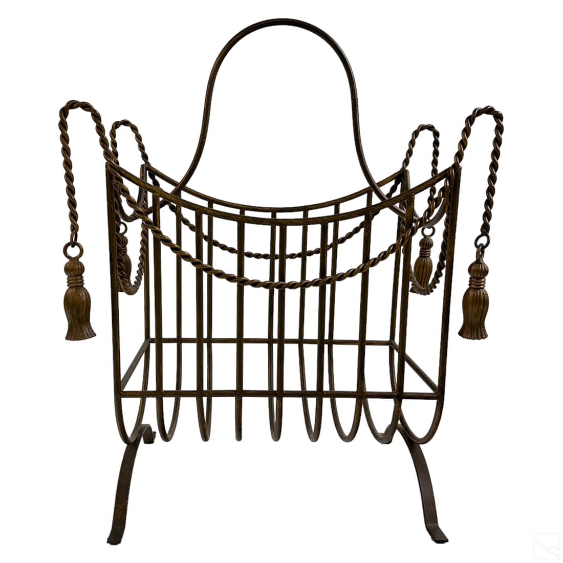 Maitland Smith Style Designer Magazine Rack Holder Auction