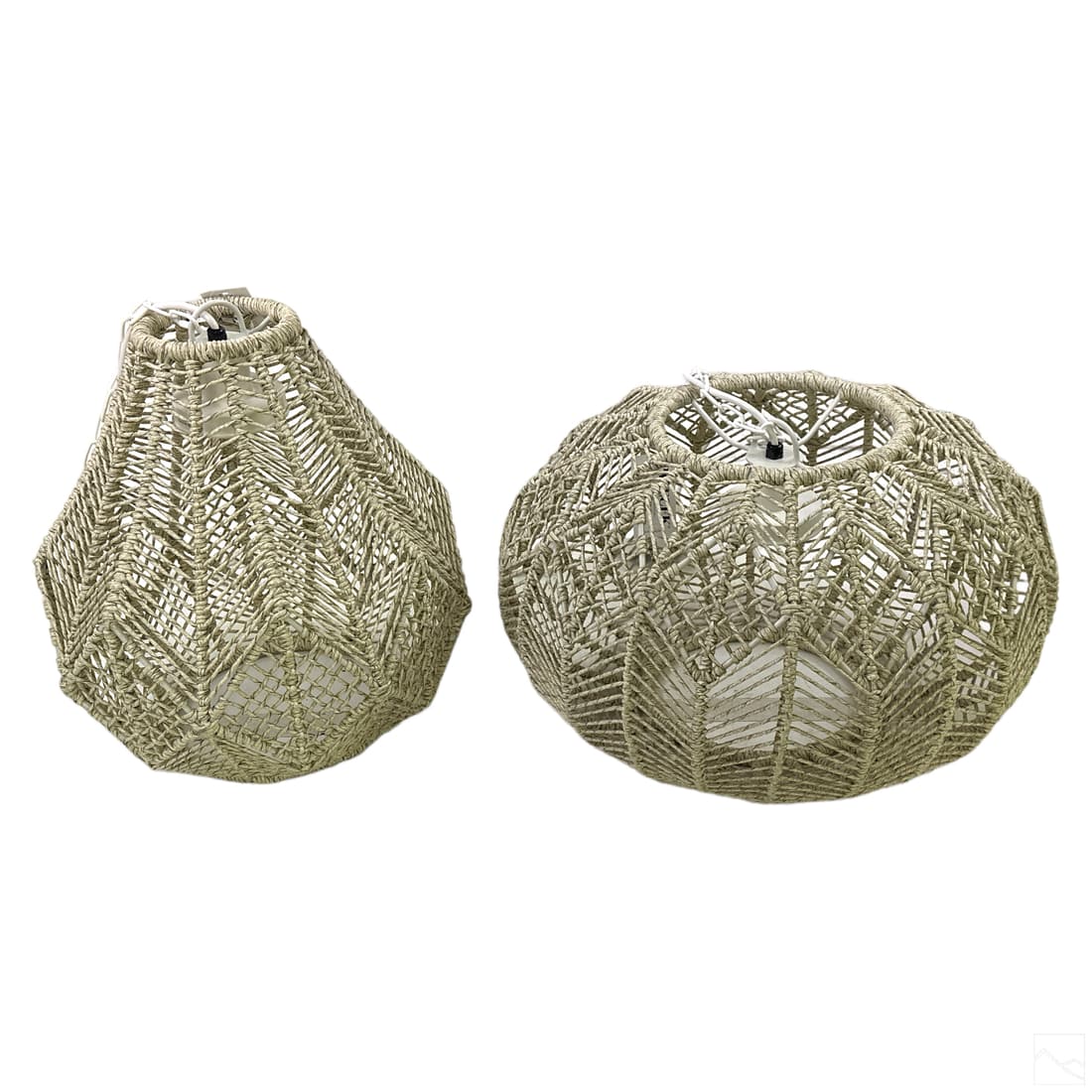 Palecek Contemporary Rattan Patio Chandeliers LOT (1 of 5)