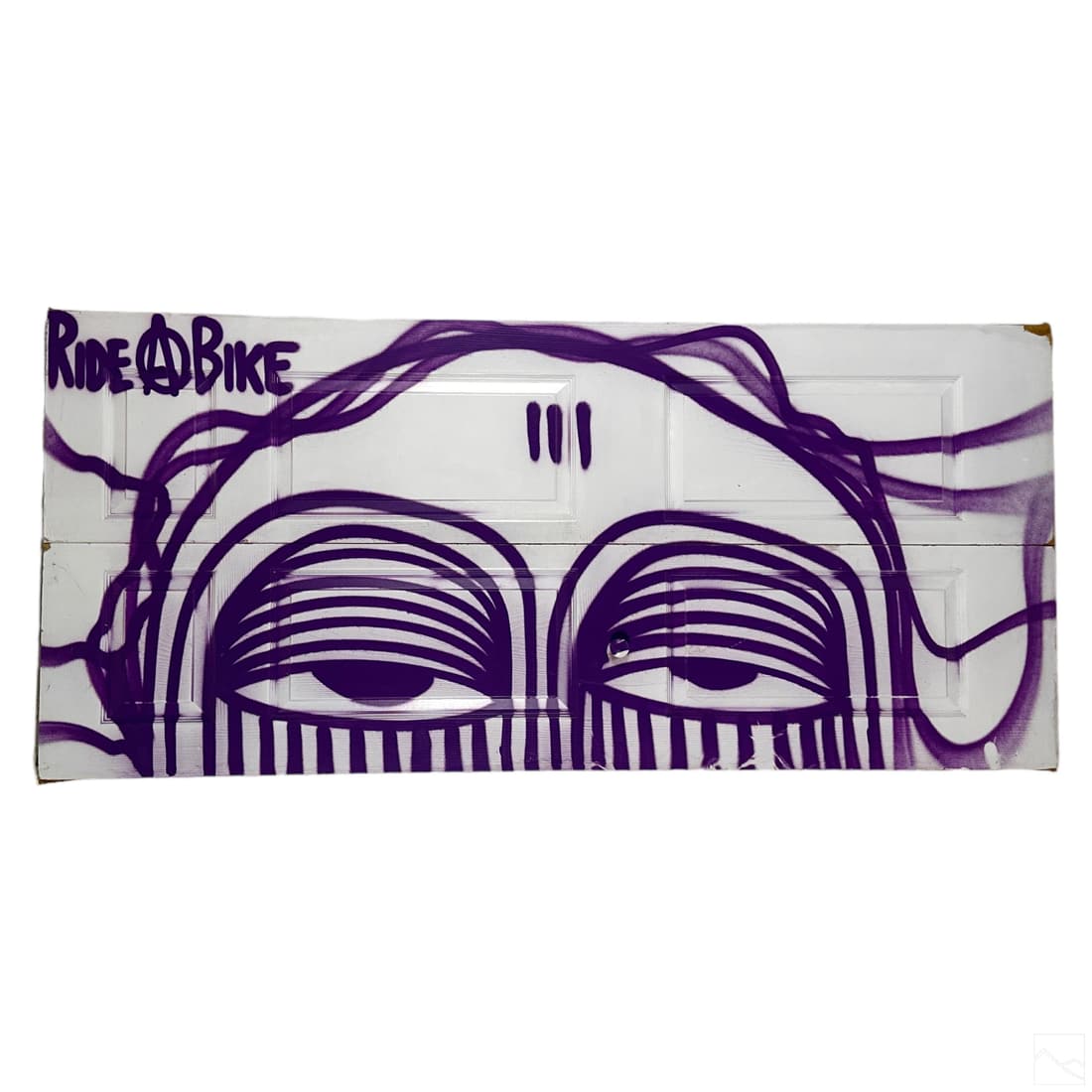 Ahol Sniffs Glue b1980 Miami Graffiti Art Painting: David Anasagasti Ahol Sniffs Glue (Cuban American, born 1980). An original graffiti painting on found object, produced for the artist's "Geographies Of Trash" movement. The work features the artist's 