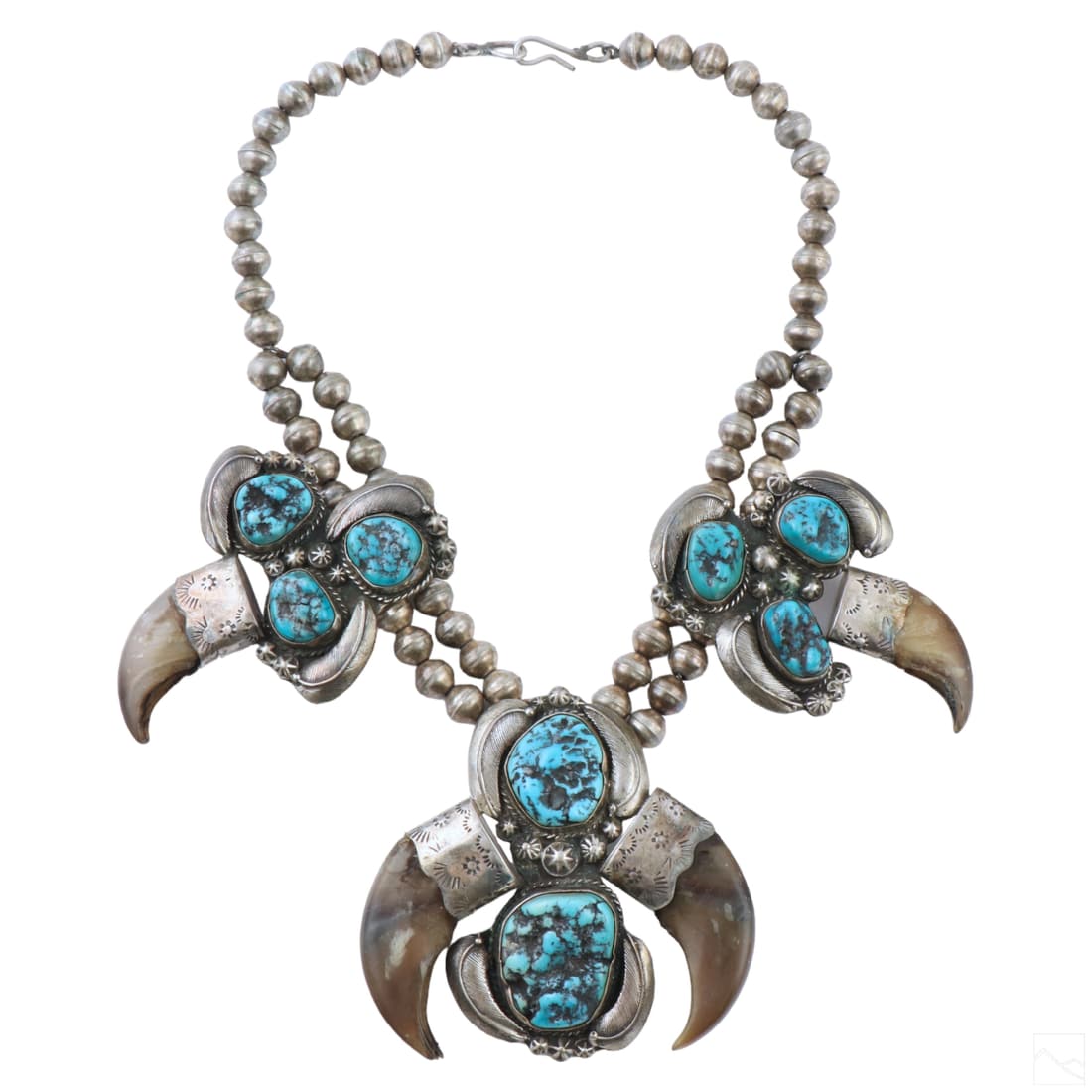 Native American Les Baker Silver Squash Blossom (1 of 5)