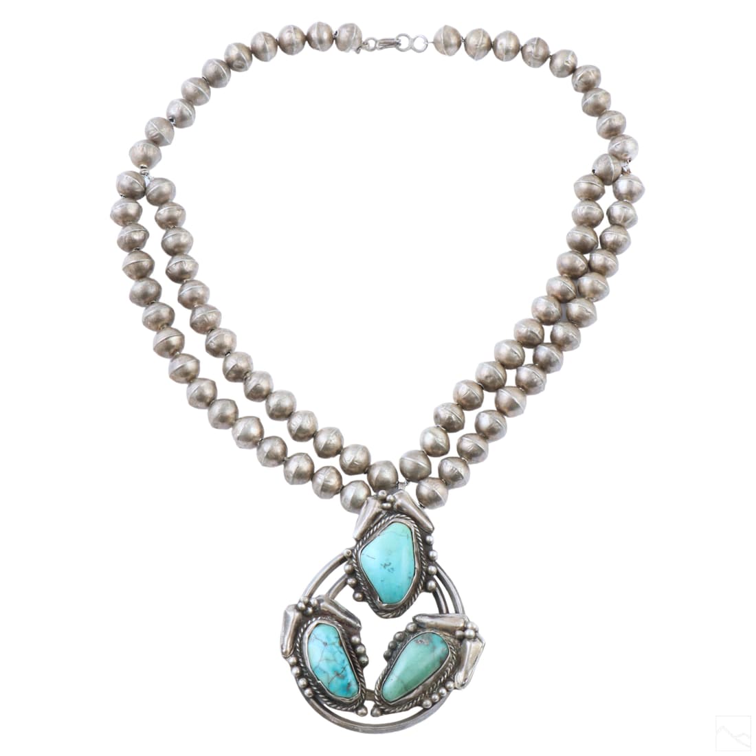 Native American Indian Silver & Turquoise Necklace (1 of 4)