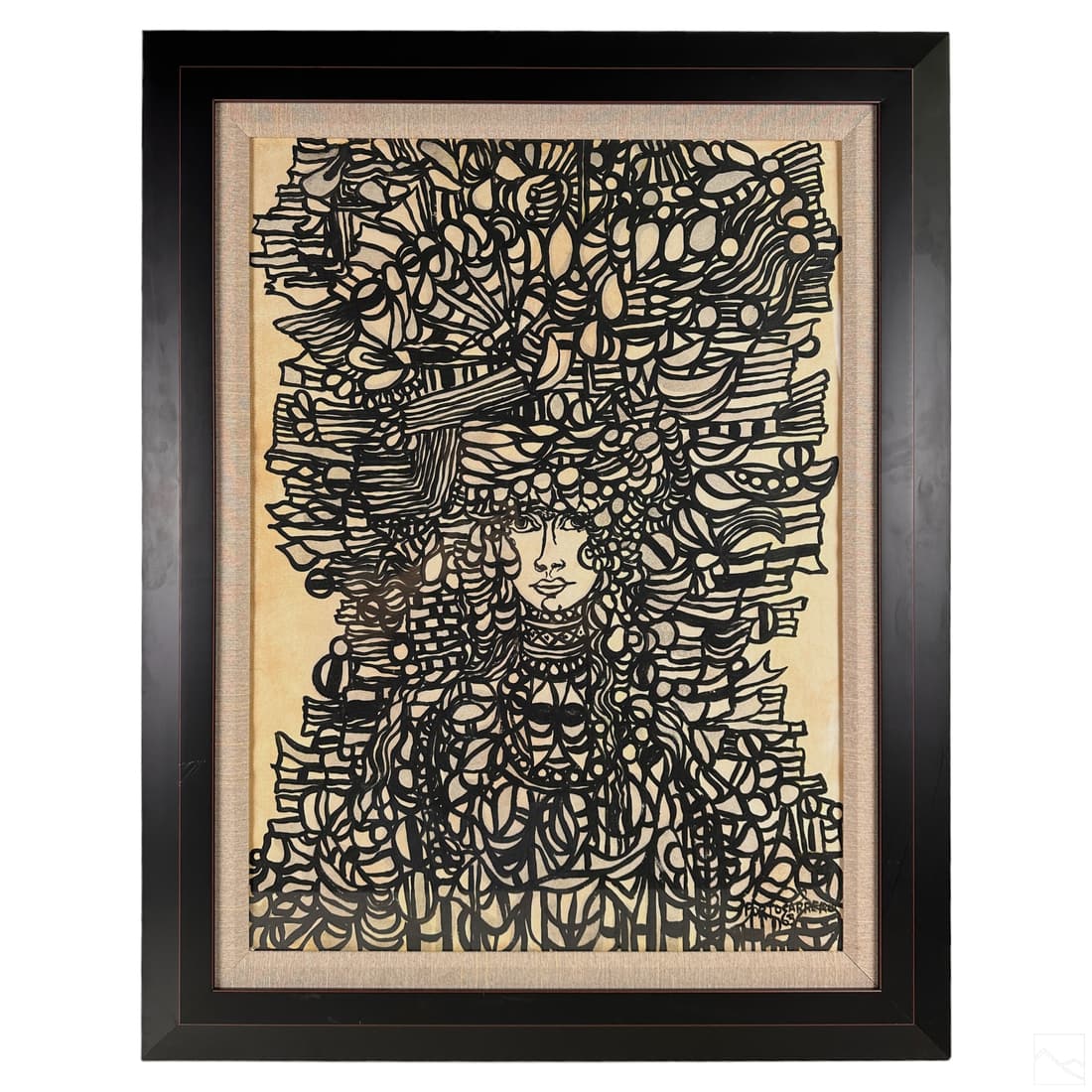 Cuban Style Portrait Painting after Portocarrero (1 of 5)