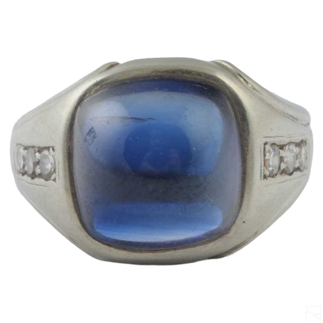 14K White Gold Diamond and Sapphire Sz 9.5 Ring 8g (1 of 7)