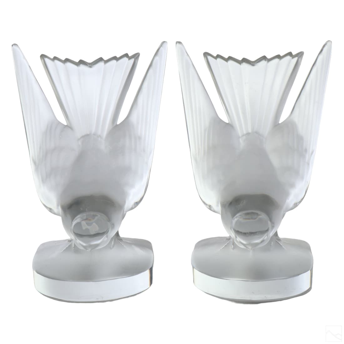 Lalique French Crystal Hirondelles Bird Bookends (1 of 5)