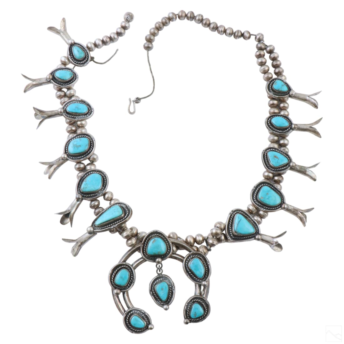 Native American Silver & Turquoise Squash Blossom (1 of 6)