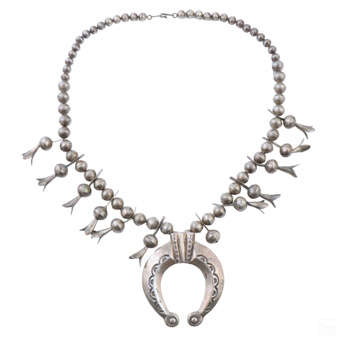 Native American Silver Squash Blossom Necklace (1 of 9)