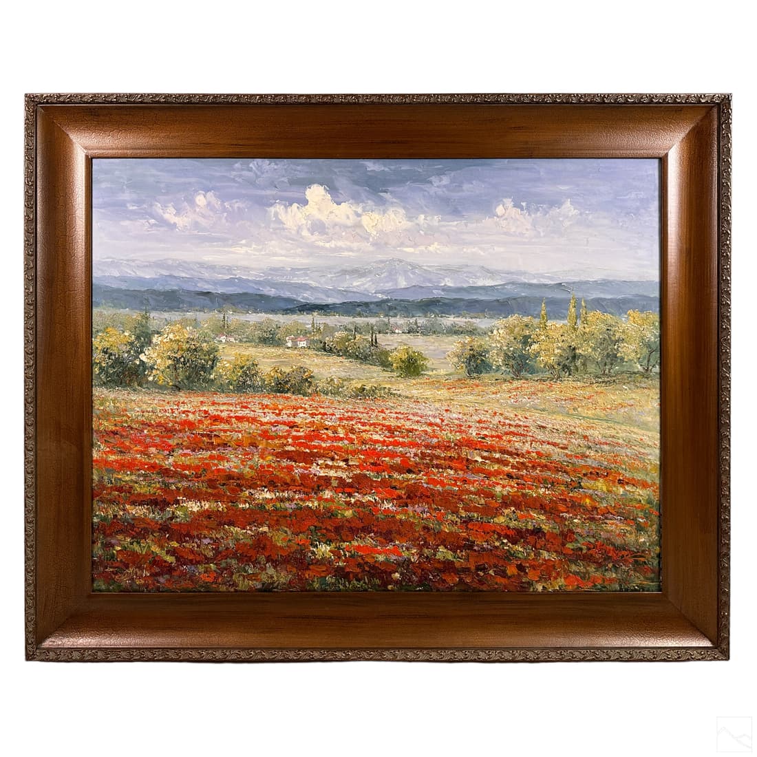 Impressionist Red Poppy Floral Landscape Painting (1 of 5)