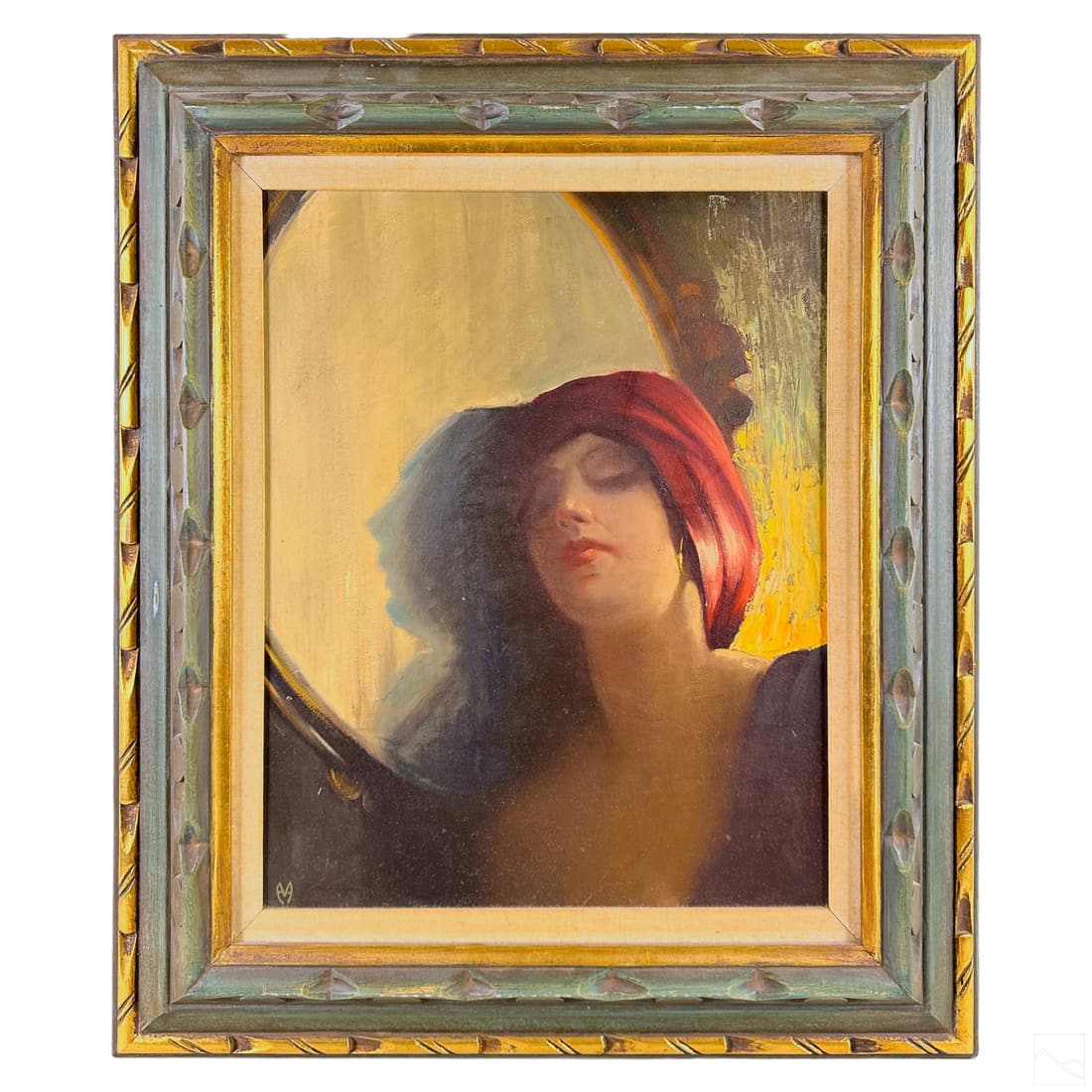 Portrait of a Pretty Lady w/ Red Hat Oil Painting (1 of 6)