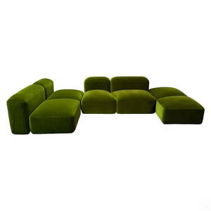 Amura Italian Designer Green Sectional Sofa Couch