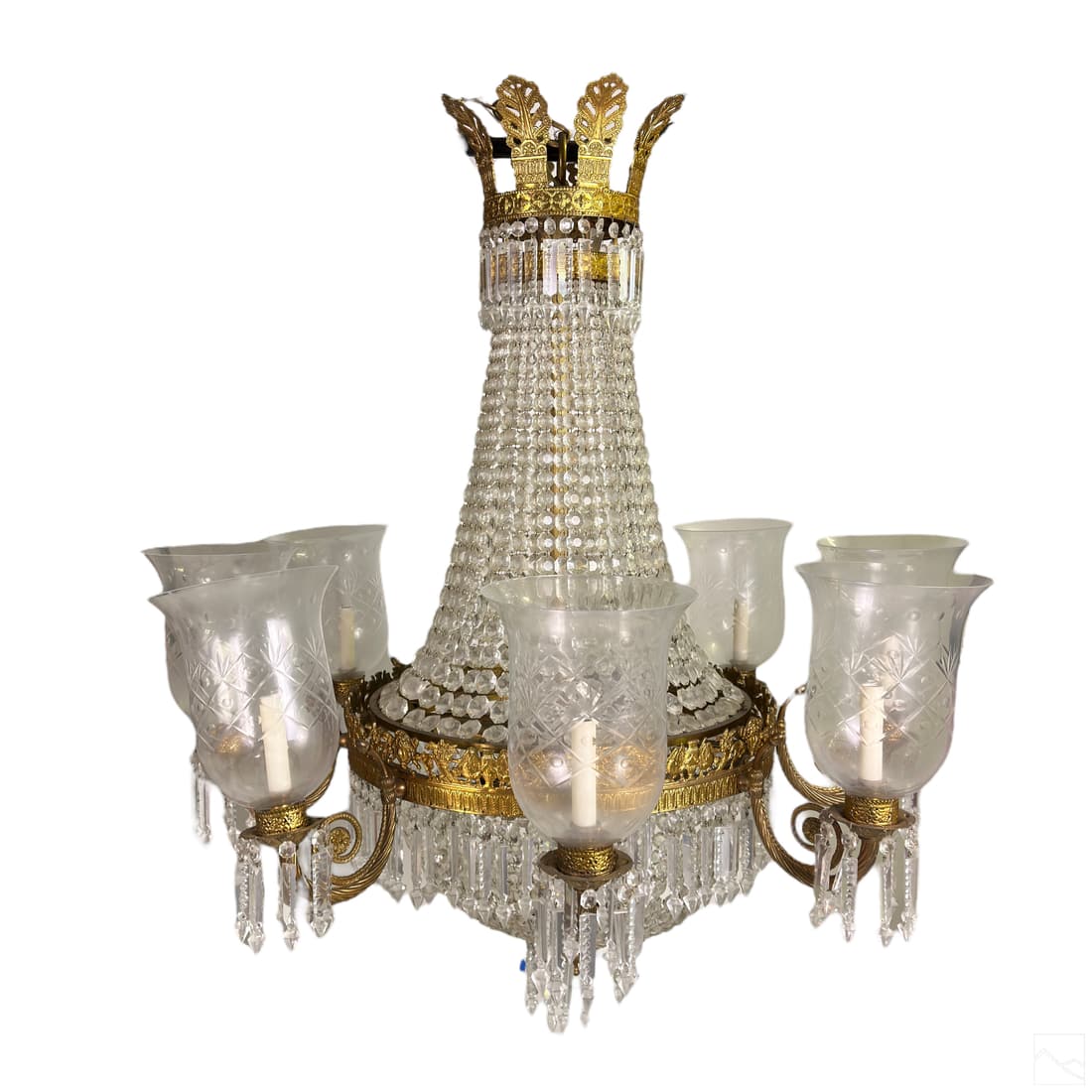 Art Deco Crystal & Bronze Ornate Palace Chandelier (1 of 12)