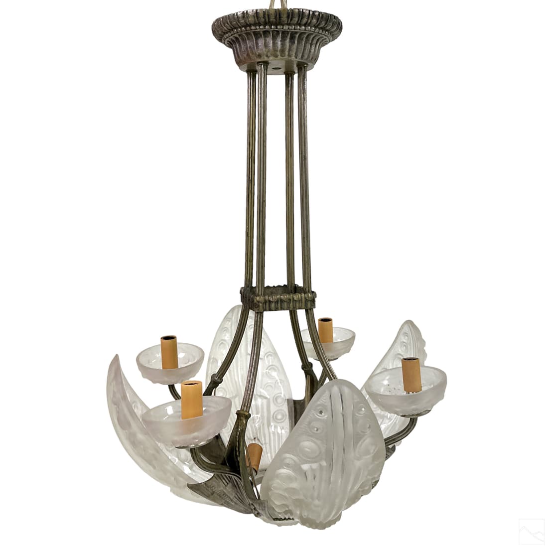 French Art Deco Crystal Bronze Sea Urchin Pendant (1 of 6)