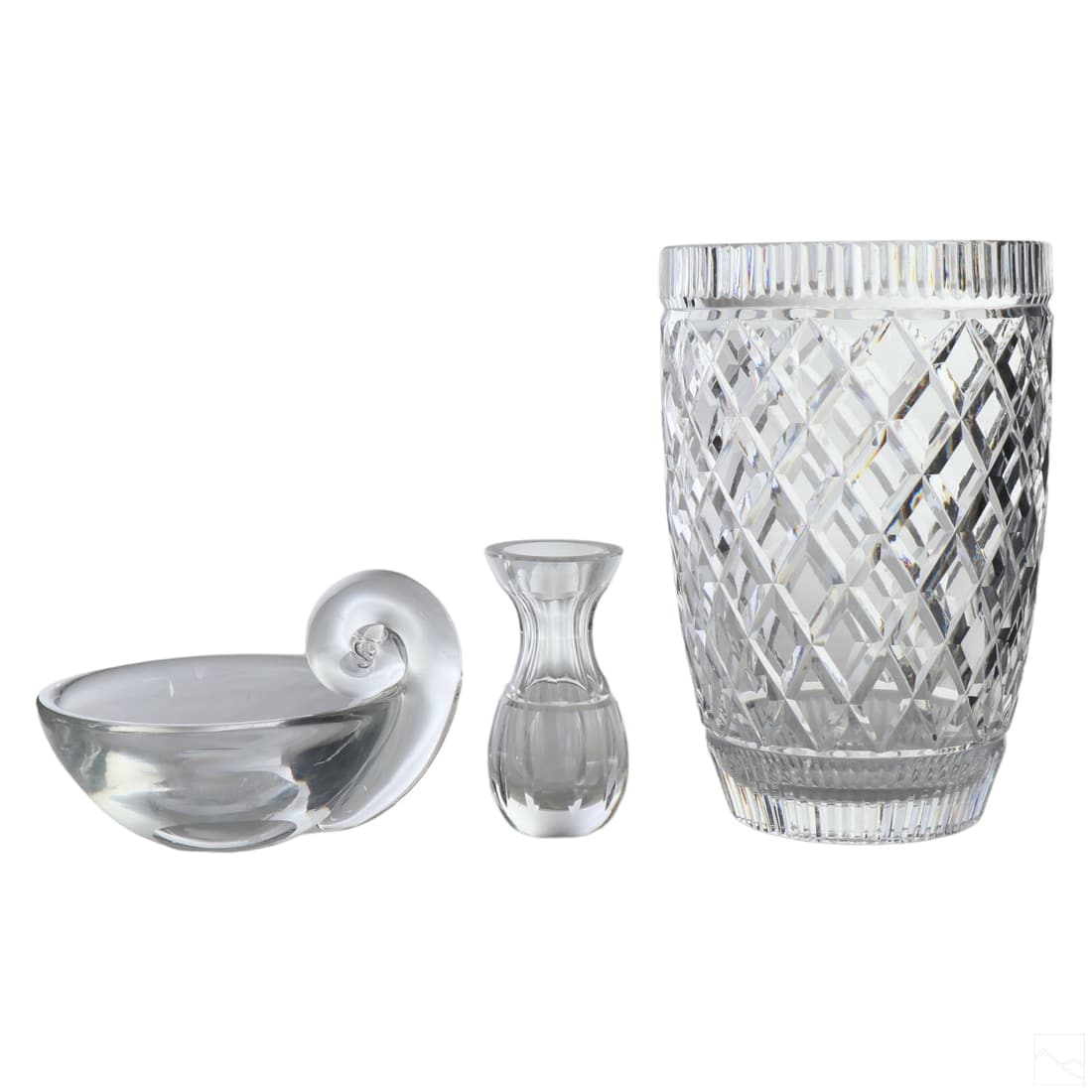 Waterford Steuben Crystal Vase Dish 3pc ESTATE LOT (1 of 8)