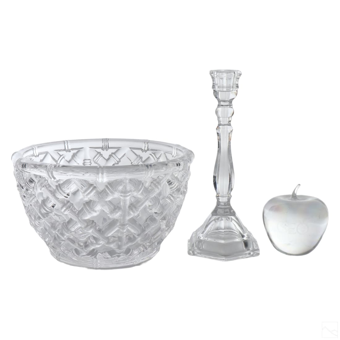 Tiffany Crystal Bowl Candlestick Apple ESTATE LOT (1 of 6)