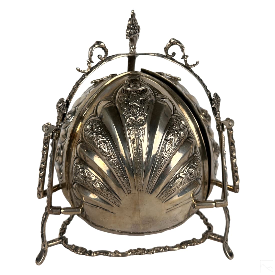 800 Silver Antique Triple Biscuit Bun Warmer 1560g (1 of 8)