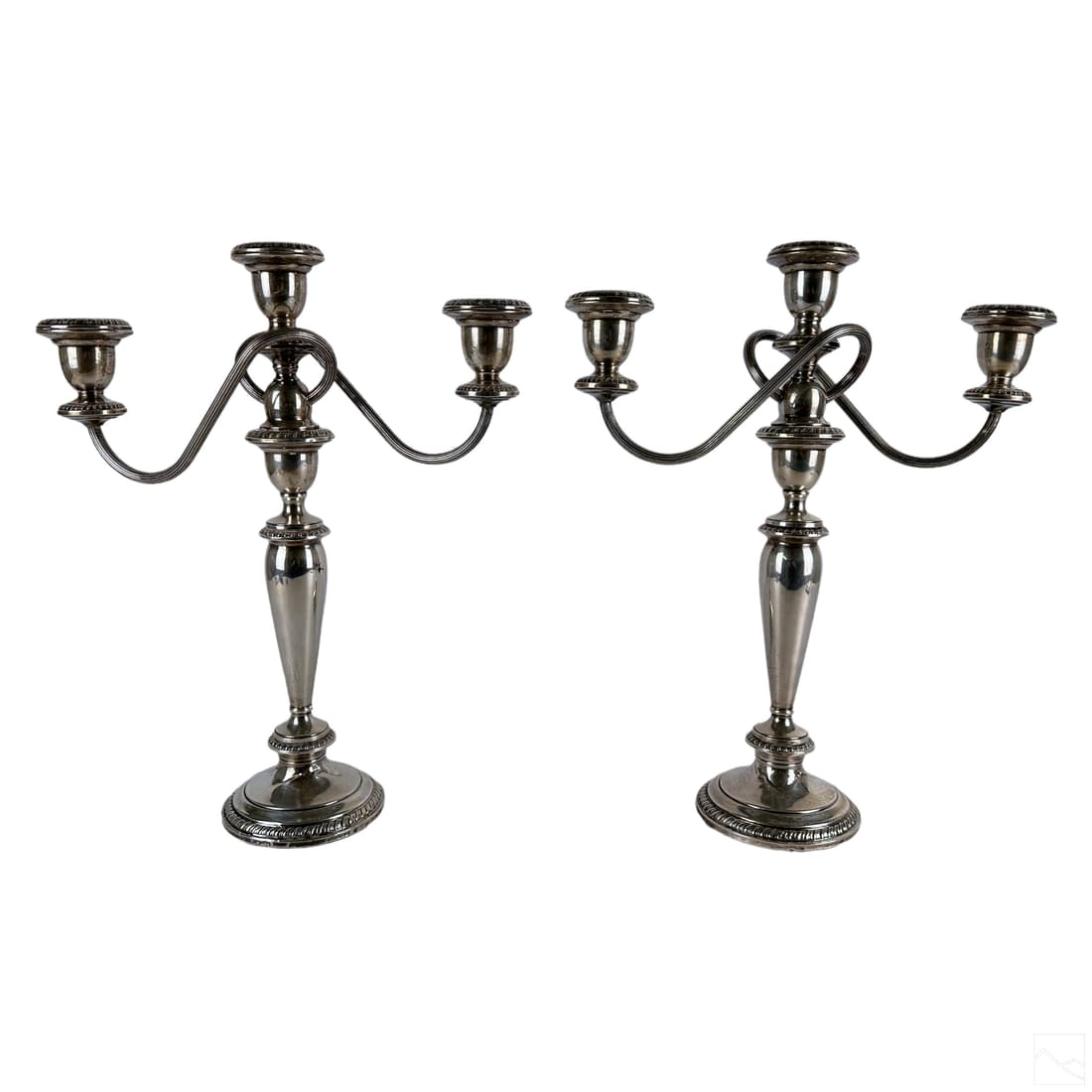 Pair of Poole Sterling Silver Weighted Candelabras (1 of 7)