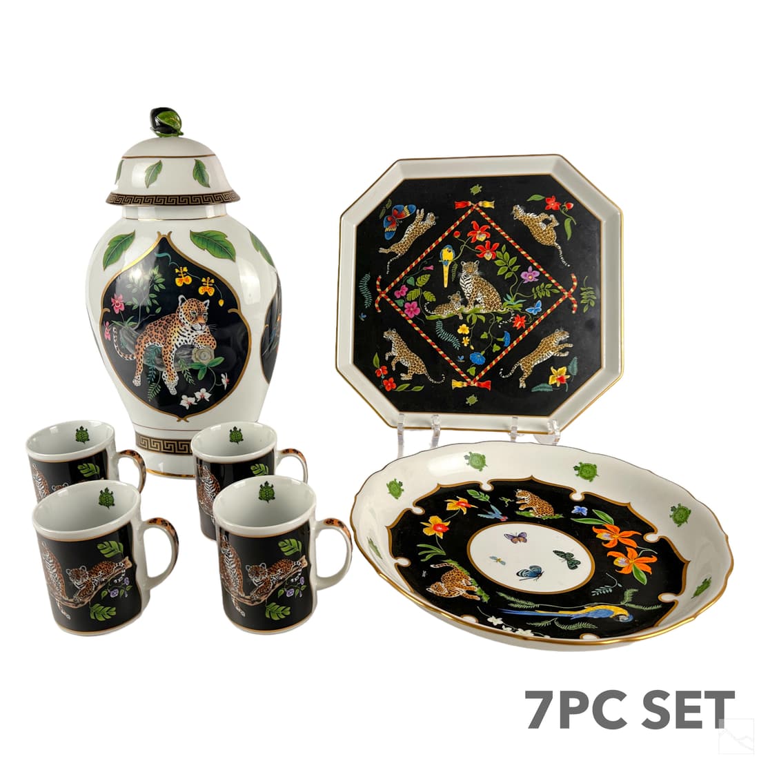 Lynn Chase Jaguar Jungle Porcelain Service 7pc SET (1 of 8)