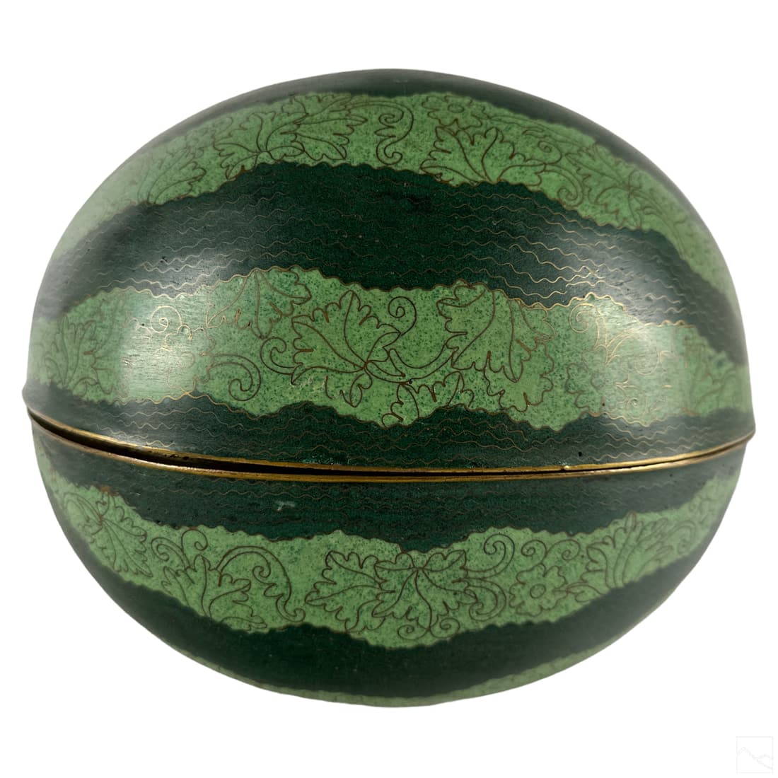 Chinese Cloisonne Enameled Watermelon Covered Box (1 of 6)