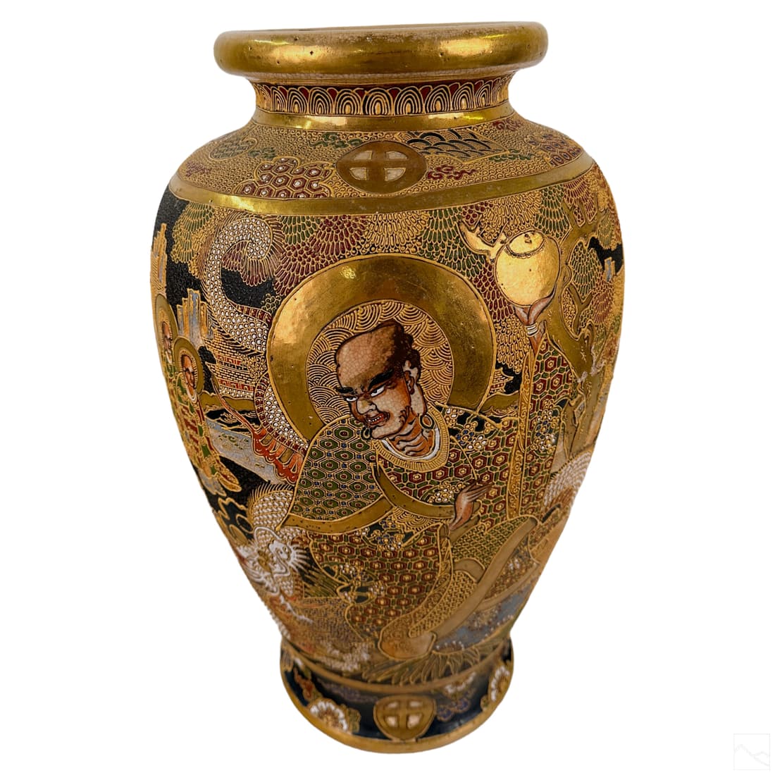 Japanese Satsuma Porcelain Figural Immortals Vase Auction