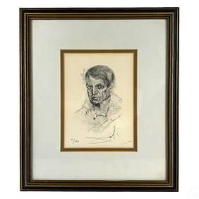 Salvador Dali 1904-1989 Picasso Engraving SIGNED (1 of 4)