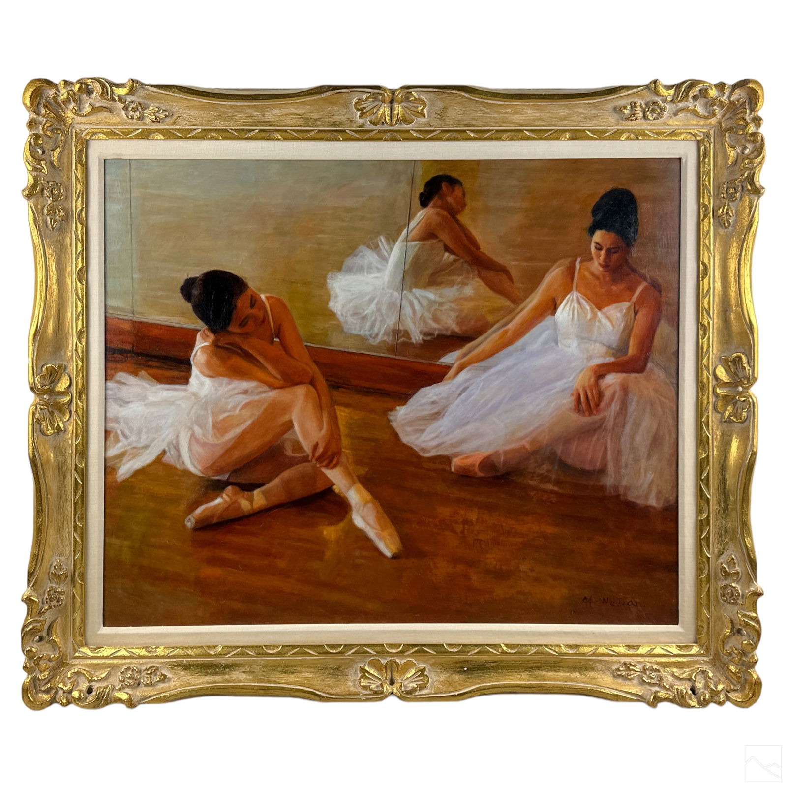 Wu Jian b.1942 Realist Ballet Dancers Oil Painting (1 of 6)