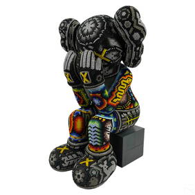 At Auction: Rick Wolfryd, CHROMA 2 pc Beaded Sculpture Together after KAWS  2023