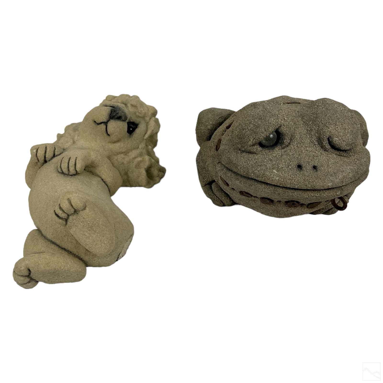 Lou Rankin 1929-2016 Concrete Frog & Puppy Statues (1 of 10)
