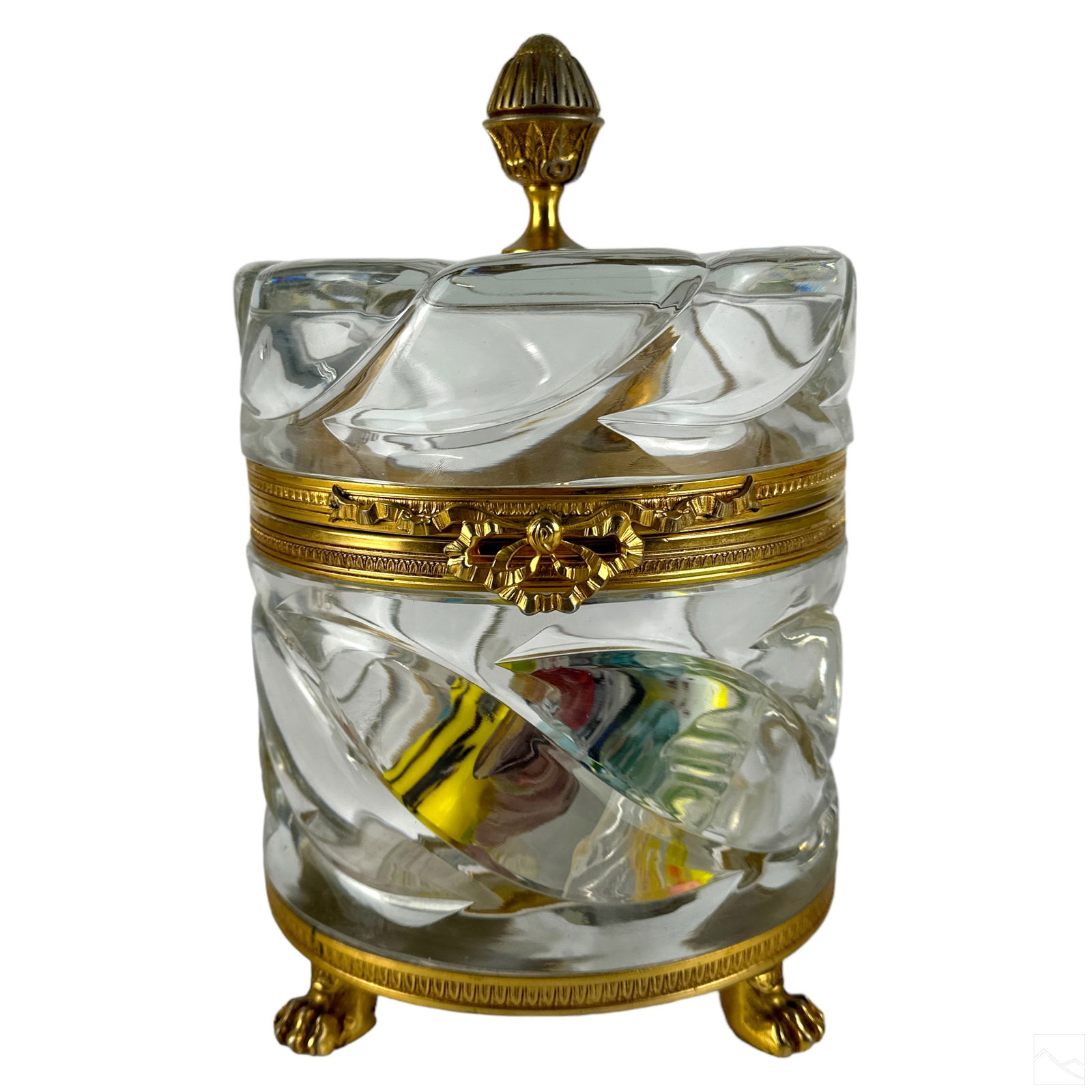 Baccarat Style French Crystal & Bronze Vanity Box (1 of 4)