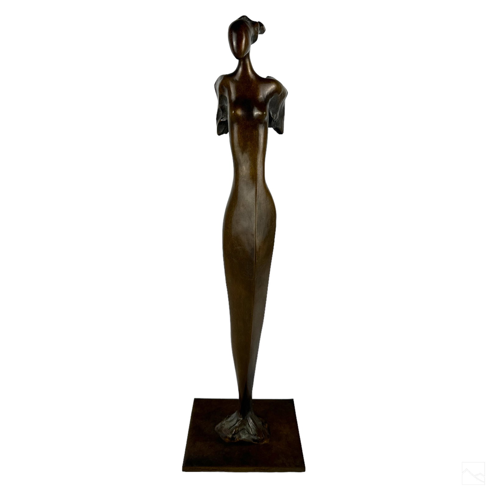David Pearson b.1958 Modernist Bronze LE Sculpture: David Pearson (American, born 1958). A limited edition bronze statue. An abstract figural work depicting a nude female figure with wing forms to shoulders. Impressed artist signature and dated 1994 PE