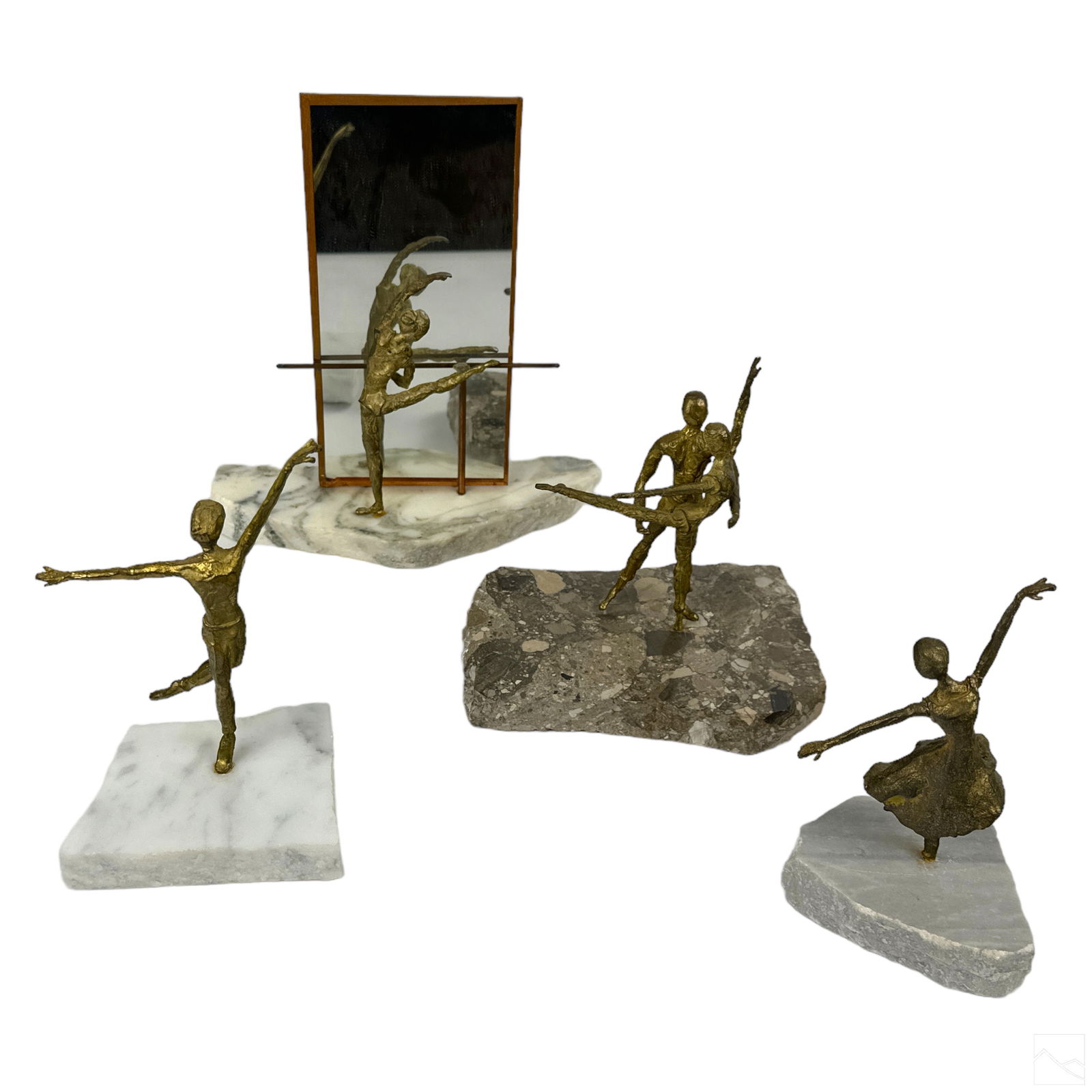 Bronze Modern Brutalist Dancer Statues 4pc. SIGNED (1 of 5)