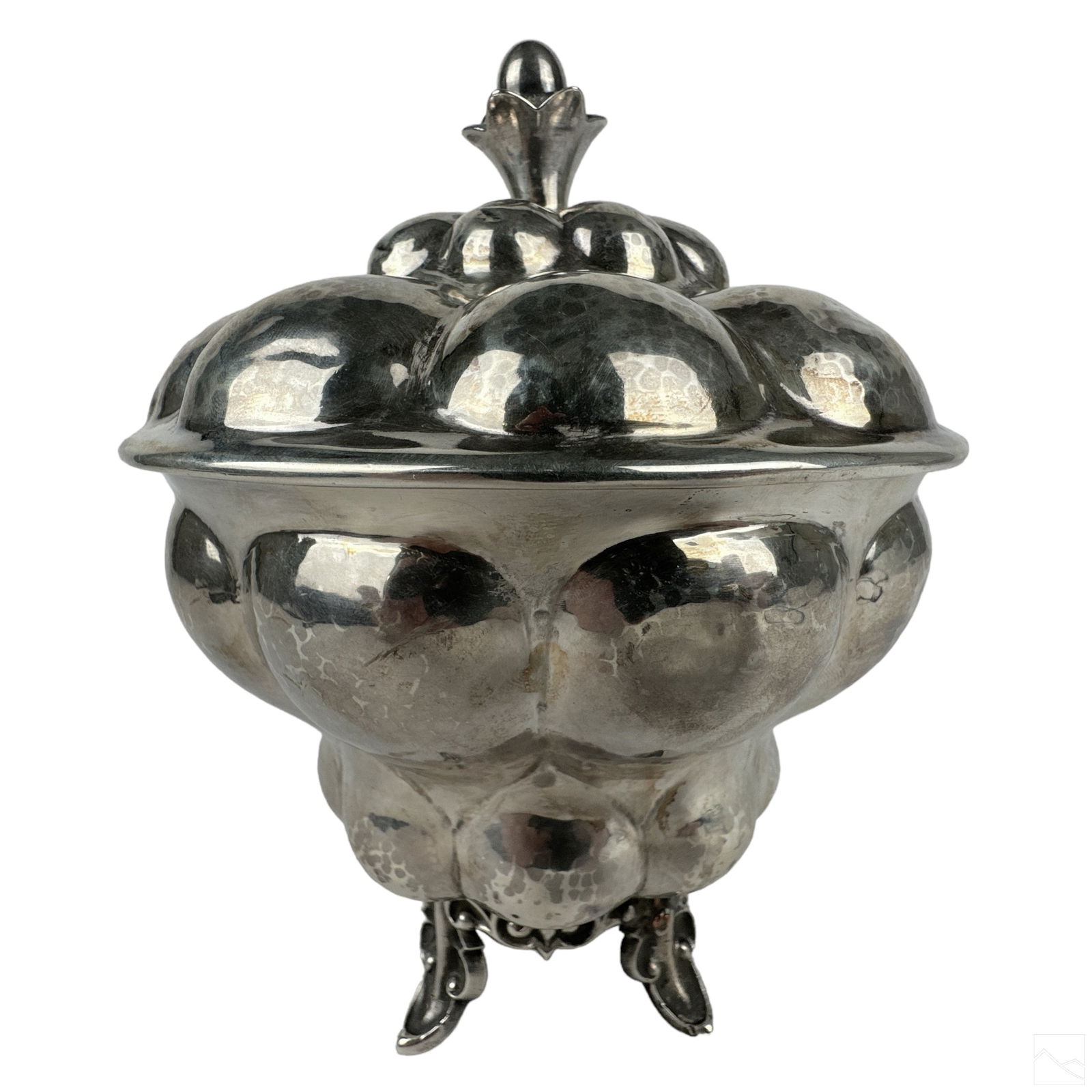 19C. Antique 925 Silver Covered Gadroon Bowl 385g. (1 of 5)