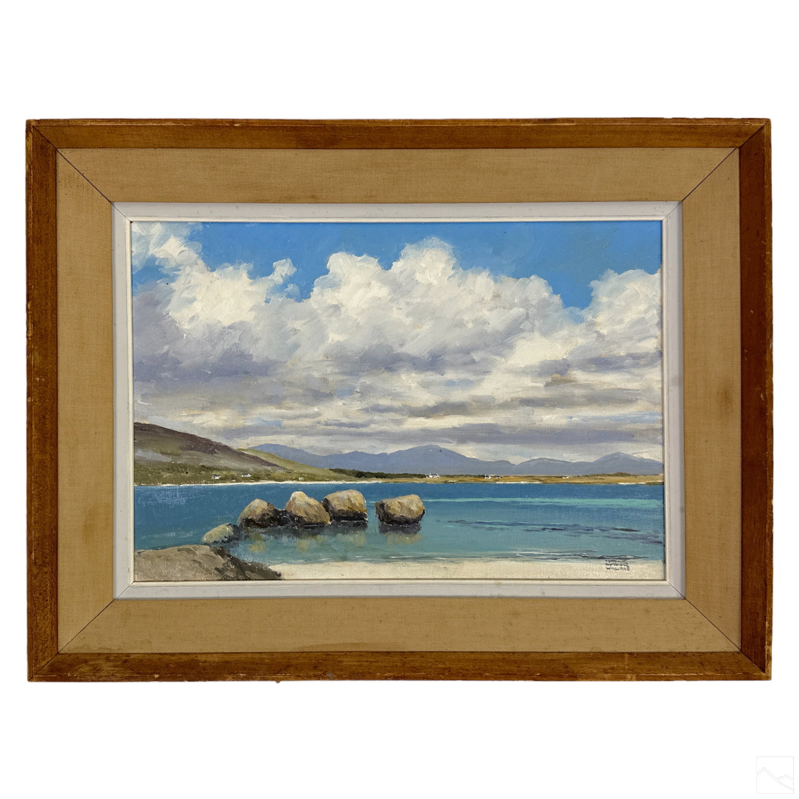 Coastal Mountain Landscape Oil Painting SIGNED (1 of 4)