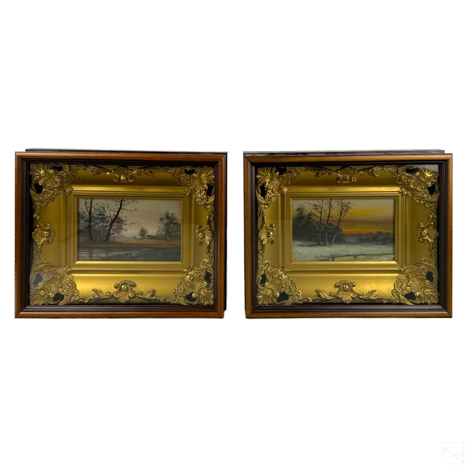 Antique Rural Landscape Oil Painting 2p ESTATE LOT (1 of 7)